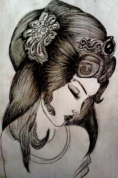 عکس نقاشی گرافیکی دختر