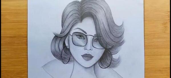 عکس نقاشی صورت عینک