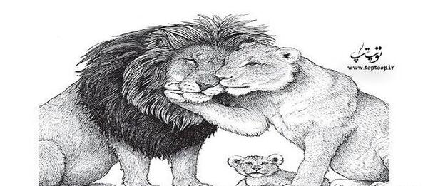 عکس نقاشی شیر نشسته