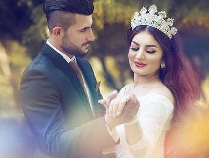 عکس ایستاده عروس و داماد