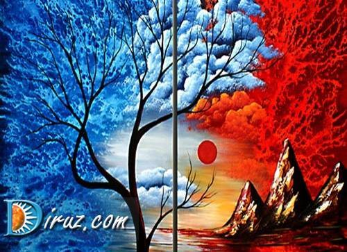 عکس نقاشی مدرن رنگ روغن