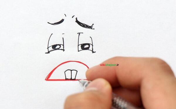 عکس نقاشی چهره ناراحت