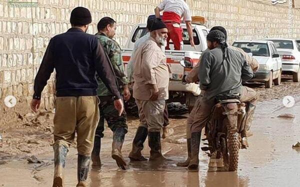 عکس سردار در سیل خوزستان