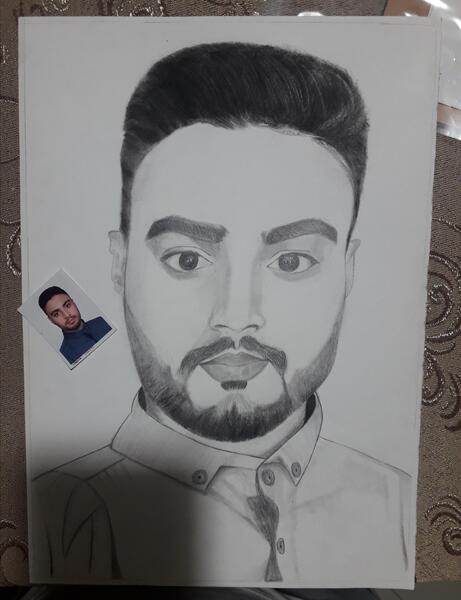 عکس نقاشی چهره با مداد