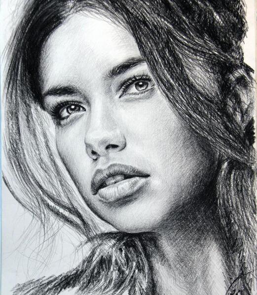 عکس نقاشی چهره با مداد