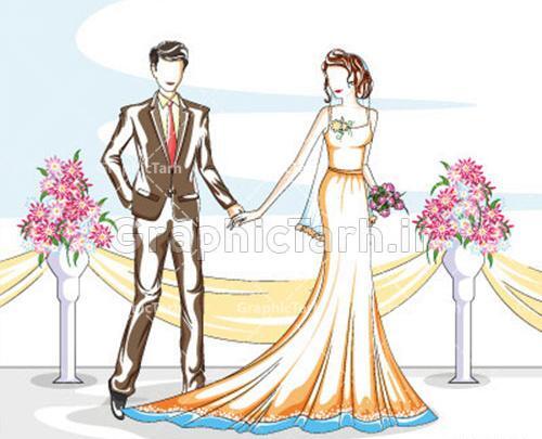 عکس دانلود وکتور عروس و داماد