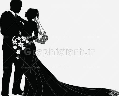 عکس دانلود وکتور عروس و داماد