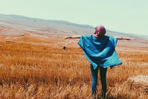 عکس میان گندم زار