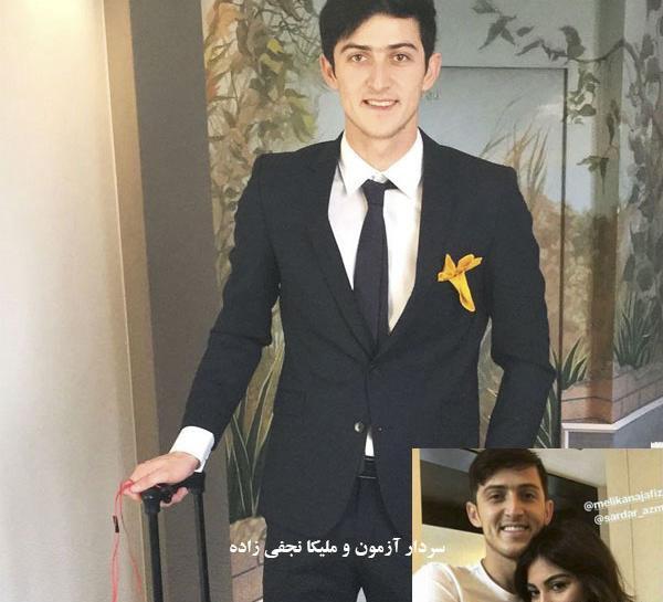 عکس سردار آزمون و همسرش در استخر
