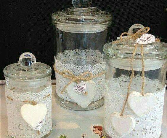 عکس ایده های تزیین ظروف شیشه ای