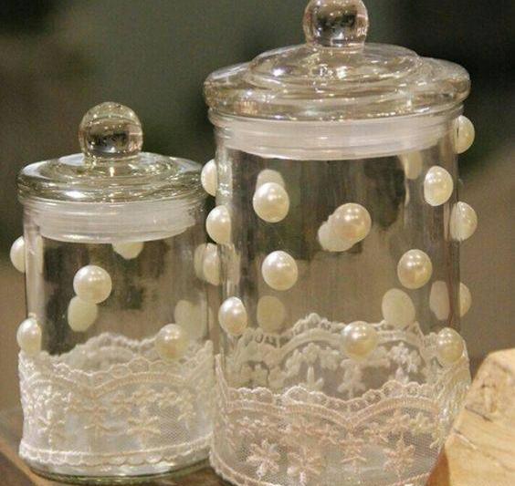 عکس ایده های تزیین ظروف شیشه ای