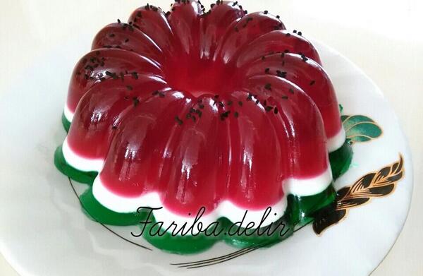 عکس ژله طرح هندوانه