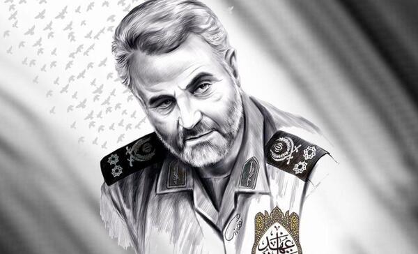 طراحی عکس شهید حاج قاسم سلیمانی