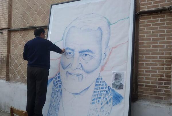 طراحی عکس شهید حاج قاسم سلیمانی