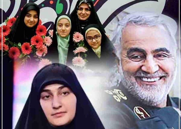 عکس حاج قاسم سلیمانی و دخترش زینب