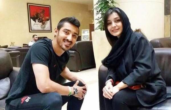 عکس در آغوش گرفتن ساره بیات و رضا قوچان نژاد