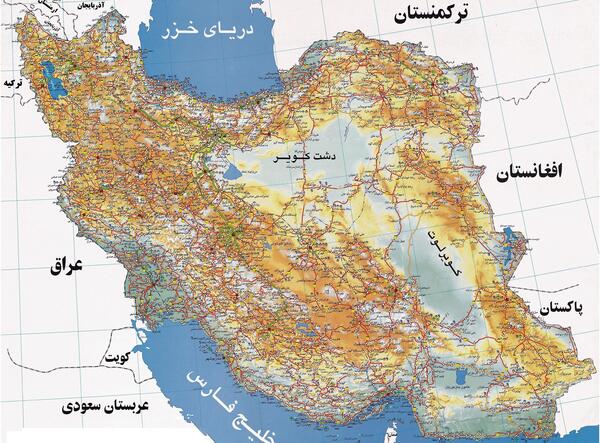 عکس نقشه راههای ایران