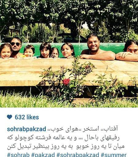 عکس سام درخشانی در استخر