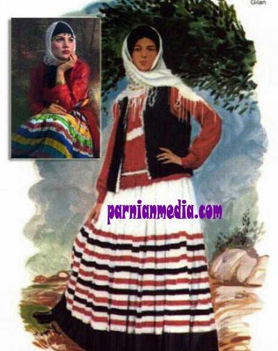 عکس نقاشی دختر با لباس محلی