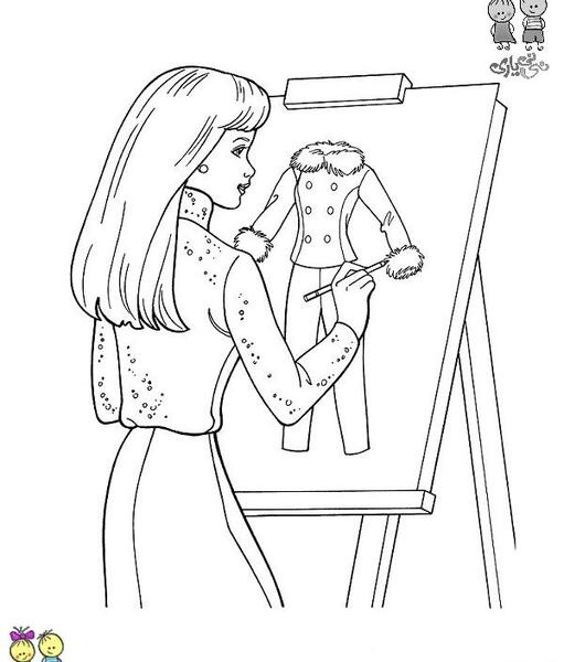 عکس نقاشی دختر با لباس محلی