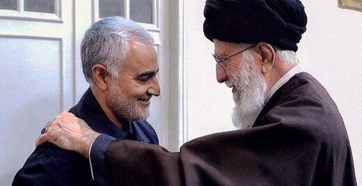عکس حاج قاسم سلیمانی و خامنه ای