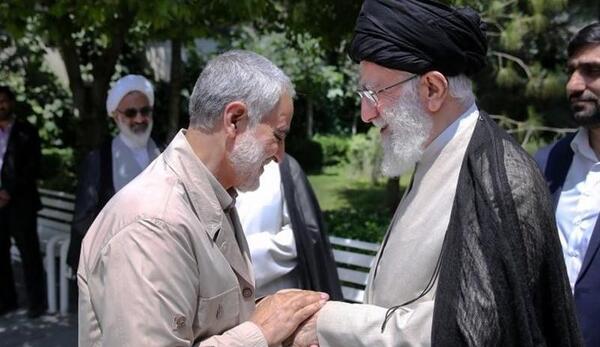 عکس حاج قاسم سلیمانی و خامنه ای