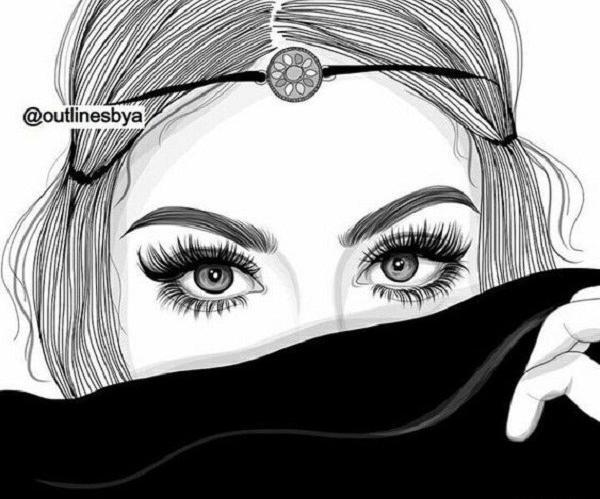 عکس نقاشی دخترونه مشکی