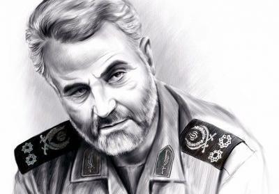 عکس نقاشی حاج قاسم سلیمانی آسان
