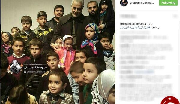 عکس سردار سلیمانی با فرزندانش