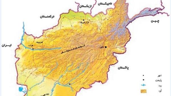 عکس نقشه ی کشور افغانستان