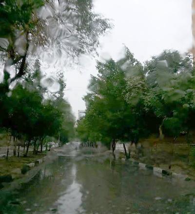 عکس بارون پشت شیشه ماشین