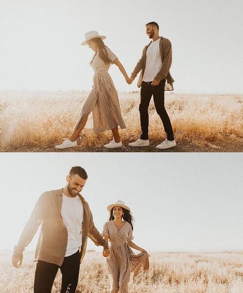 عکس عاشقانه در گندم زار
