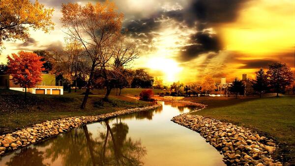 عکس غروب پاییز