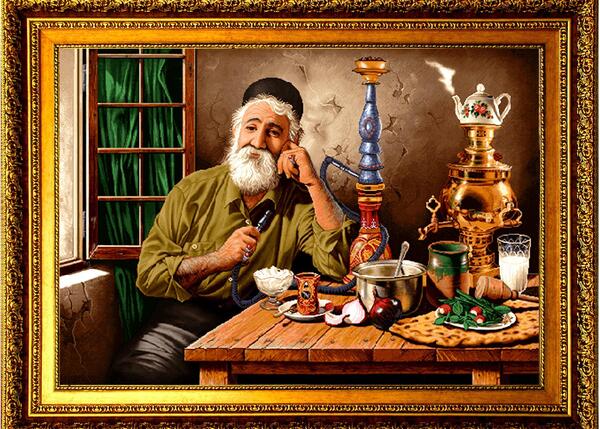 عکس پیرمرد قهوه چی