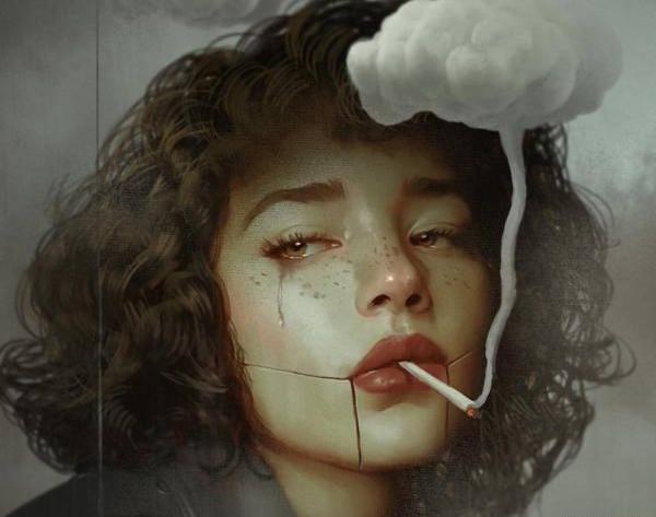 عکس صورت غمگین دختر