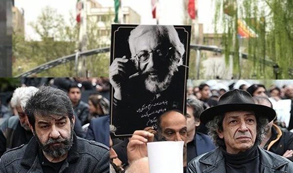 عکس همسر جمشید مشایخی در تشییع جنازه