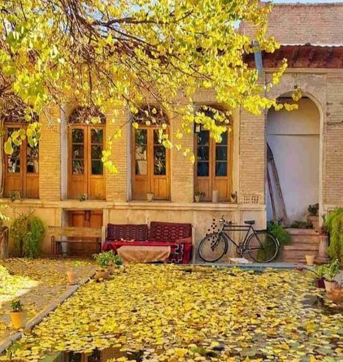 عکس حیاط پاییزی
