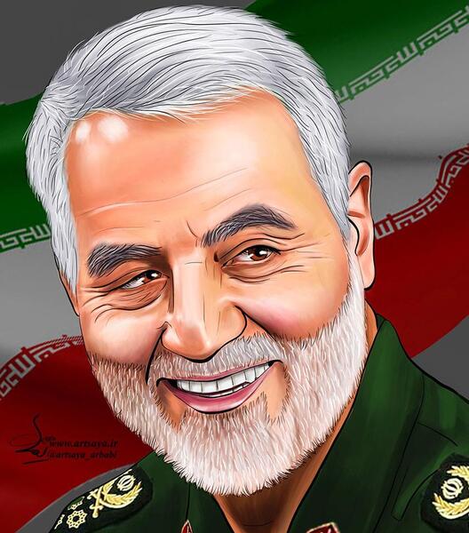 عکس طراحی چهره حاج قاسم سلیمانی
