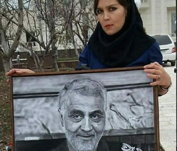 عکس طراحی چهره حاج قاسم سلیمانی