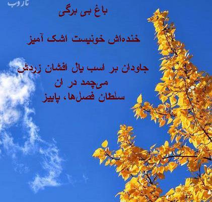 عکس نوشته شعر پاییز اخوان ثالث