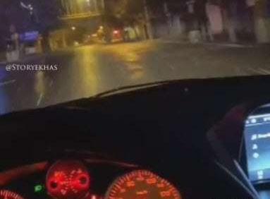 عکس استوری رانندگی در شب با اهنگ
