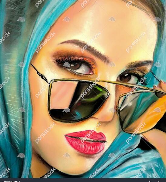 عکس نقاشی دختر عینکی
