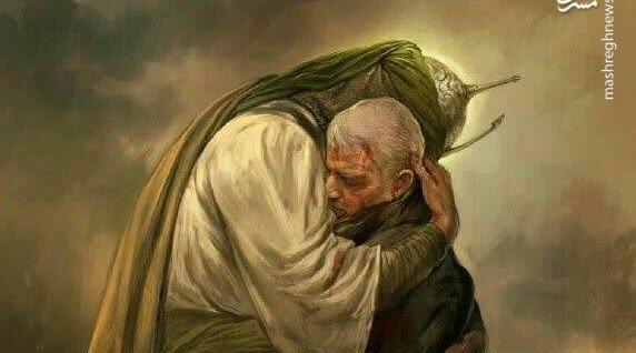 عکس قاسم سلیمانی بغل امام حسین