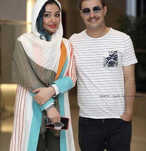 عکس جواد عزتی همراه با همسرش