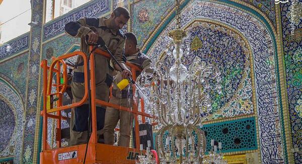 عکس لوستر حرم امام حسین