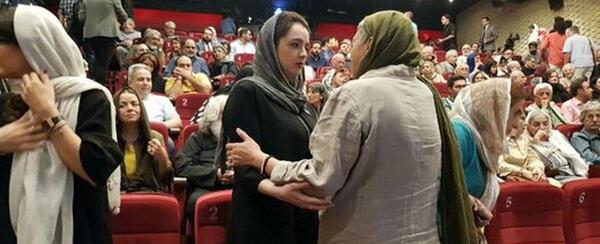 عکس گرفتن ترانه علیدوستی با علی نصیریان