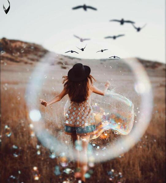 عکس رمانتیک دختر و گندمزار