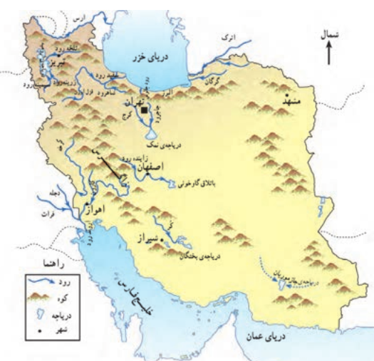 عکس نقشه رودهای ایران