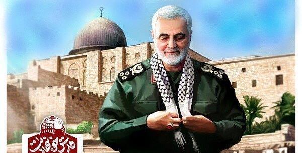 عکس حاج قاسم سلیمانی در فلسطین