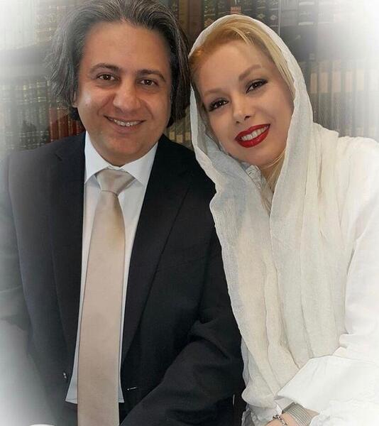 عکس پرستو صالحی با همسرش